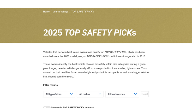2025 TOP SAFETY PICKs