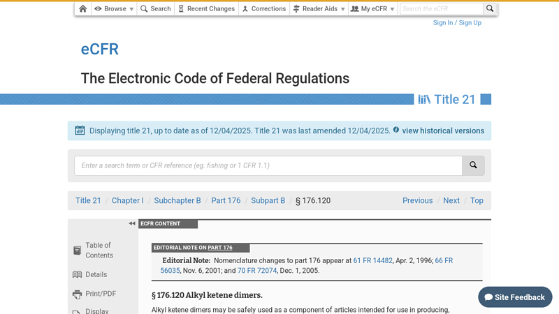 21 CFR 176.120