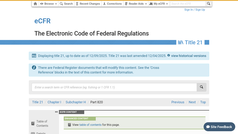 21 CFR Part 820