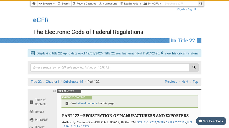22 CFR Part 122