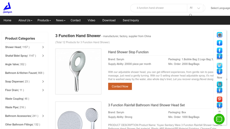 3 Function Hand Shower
