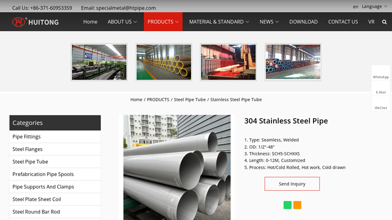 304 Stainless Steel Pipe Manufacturers and Factory China