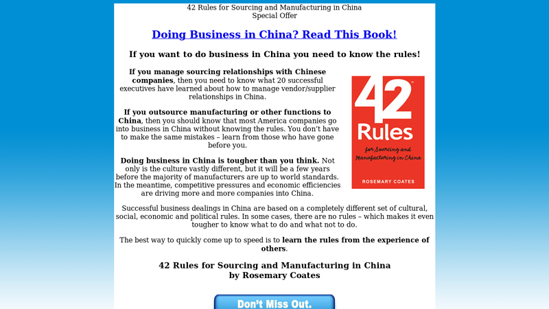 42 Rules for Sourcing and Manufacturing in China