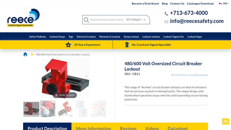 480/600 Volt Oversized Circuit Breaker Lockout