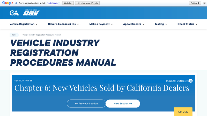 6.005 Manufacturer's Certificate/Statement of Origin