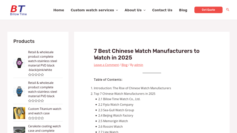 7 Best Chinese Watch Manufacturers to Watch in 2025