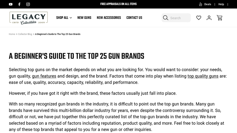 A Beginner's Guide to The Top 25 Gun Brands