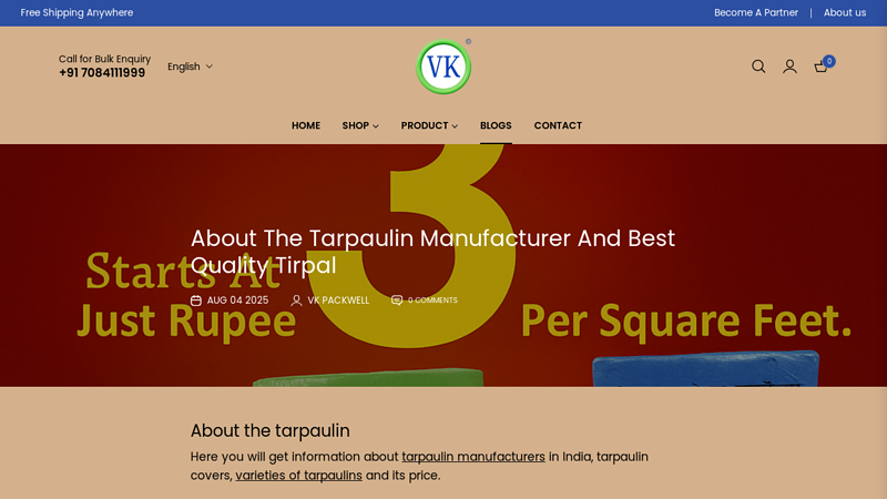 About The Tarpaulin Manufacturer And Best Quality Tirpal