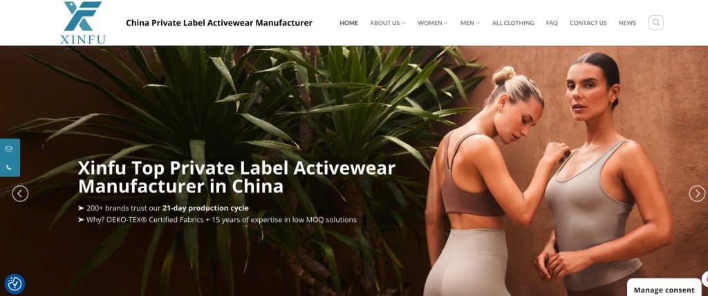 Activewear manufacturer china private label custom suppliers