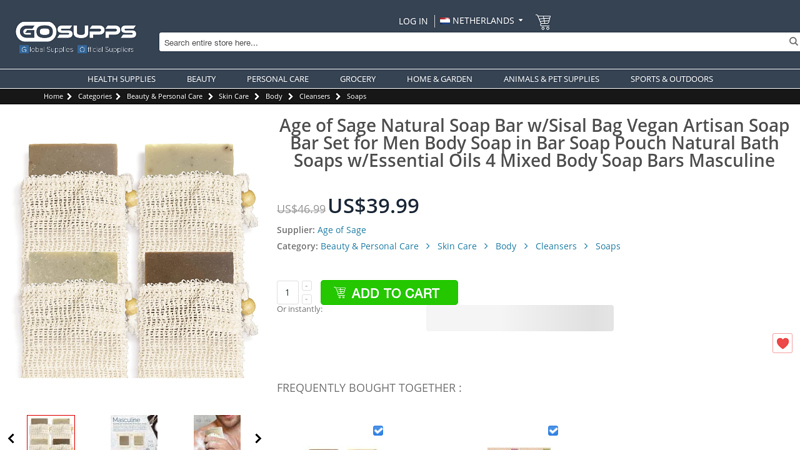 Age of Sage Natural Soap Bar Set for Men