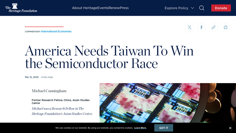 America Needs Taiwan To Win the Semiconductor Race