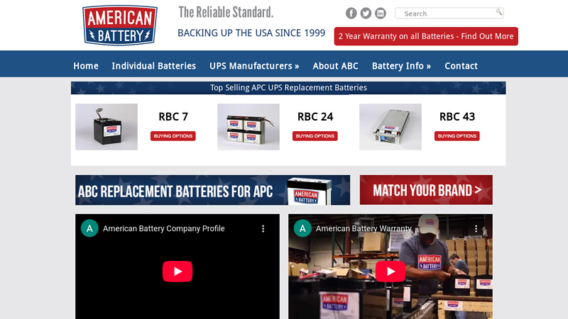 American Battery Company: UPS Replacement Batteries