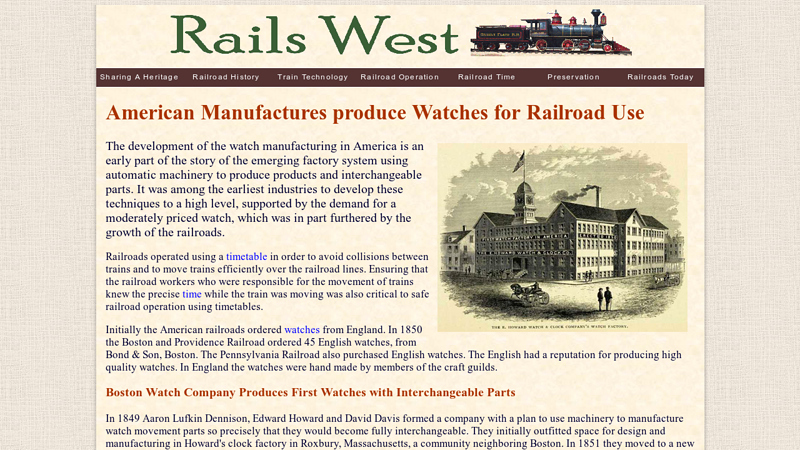 American Manufactures produce Watches for Railroad Use