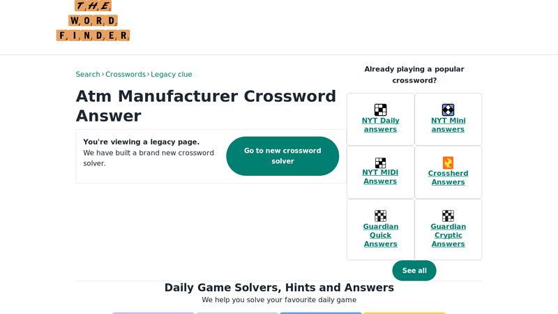 Answer to Atm Manufacturer Crossword Clue