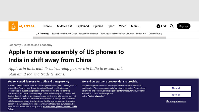 Apple to move assembly of US phones to India in shift away from ...