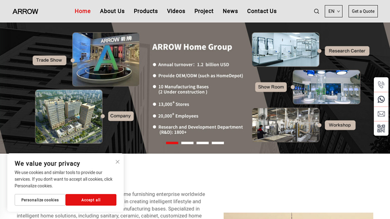 ARROW: Intelligent toilets & basin, Showers faucet, High