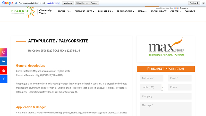 ATTAPULGITE / PALYGORSKITE
