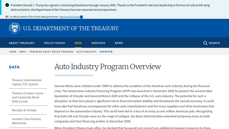 Auto Industry Program Overview