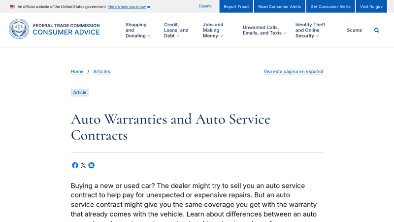 Auto Warranties and Auto Service Contracts