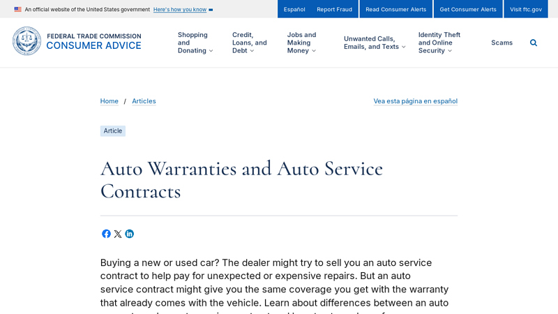 Auto Warranties and Auto Service Contracts
