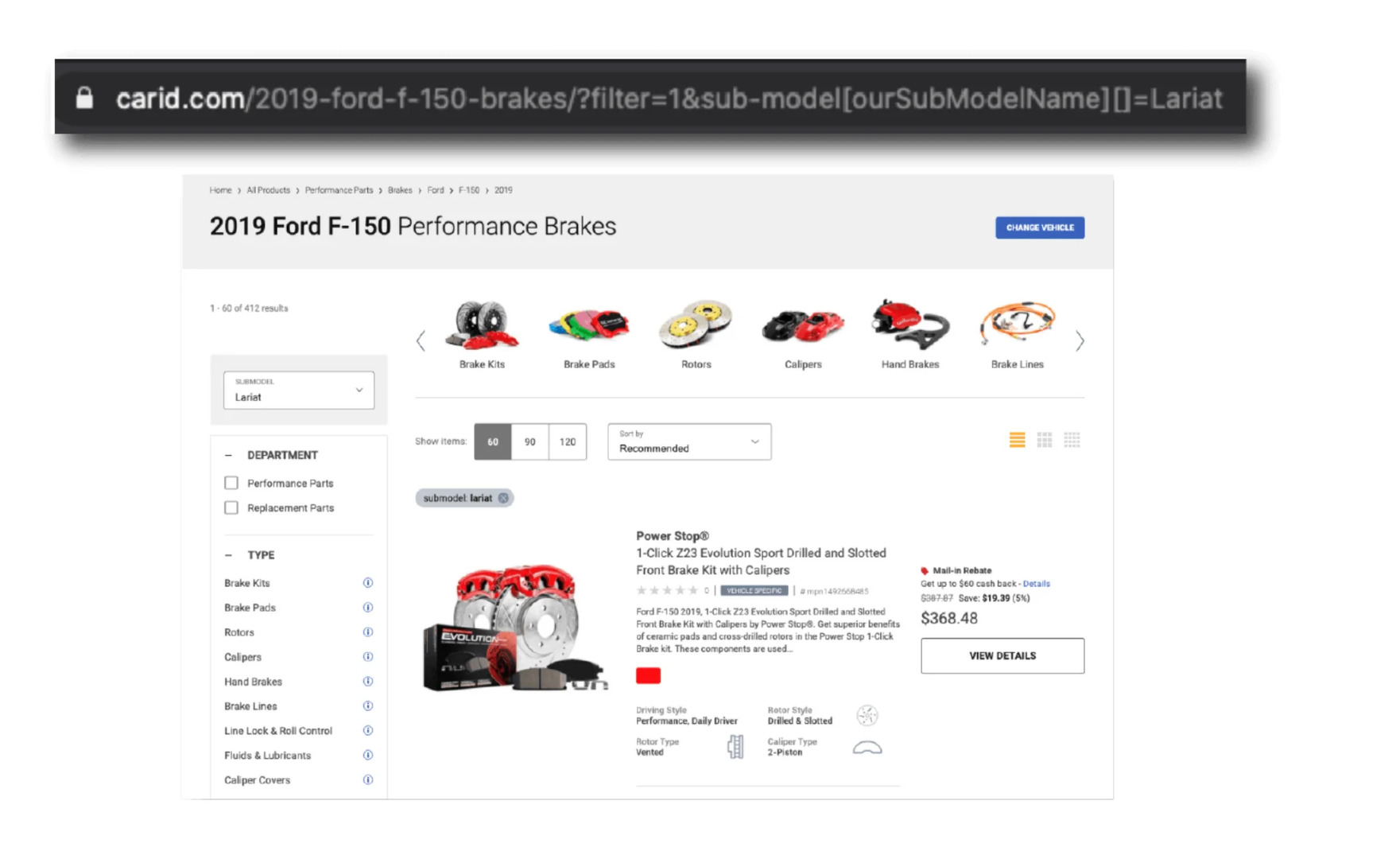Illustrative example of autoparts from Google Search