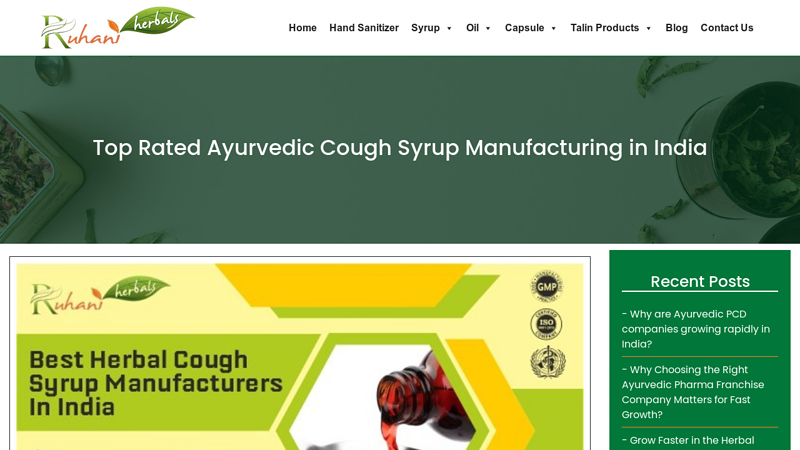 Ayurvedic Cough Syrup Manufacturers in India