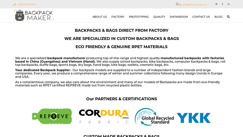Backpacks Supplier China, Backpacks Factory China, Vietnam