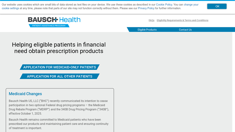 Bausch Health Patient Assistance Program Website / Find out if you ...