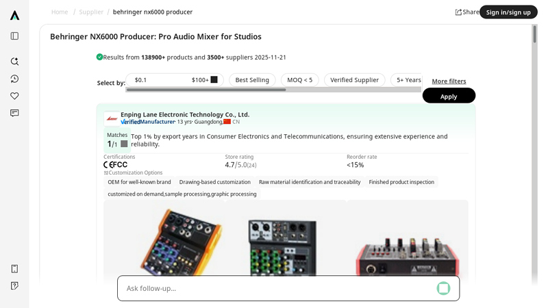 Behringer NX6000 Producer: Pro Audio Mixer for Studios