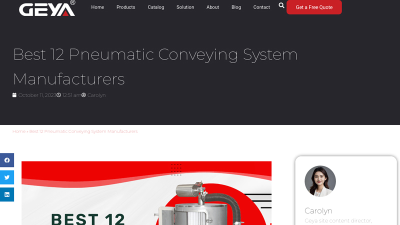 Best 12 Pneumatic Conveying System Manufacturers