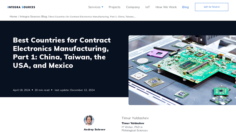 Best Countries for Contract Electronics Manufacturing, Part 1