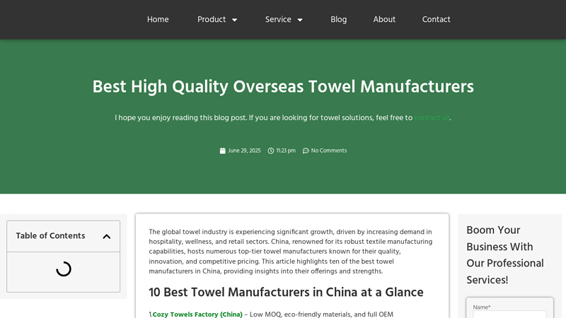Best High Quality Overseas Towel Manufacturers
