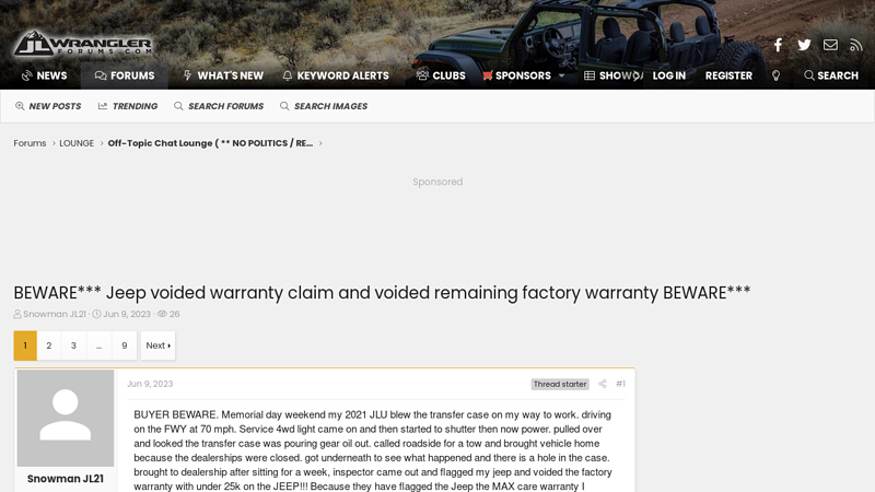 BEWARE*** Jeep voided warranty claim and voided remaining ...