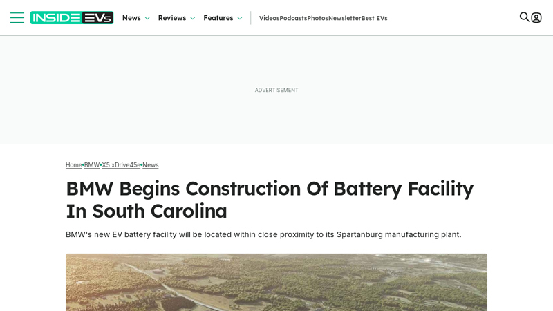 BMW Begins Construction Of Battery Facility In South Carolina