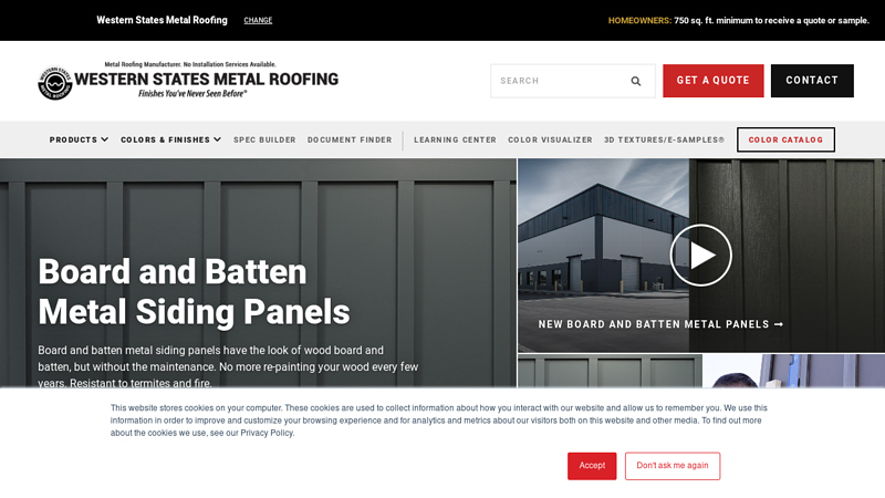 Board and Batten Metal Siding Panels