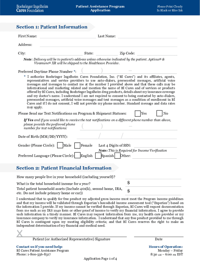 Boehringer Cares Patient Assistance Program How to apply