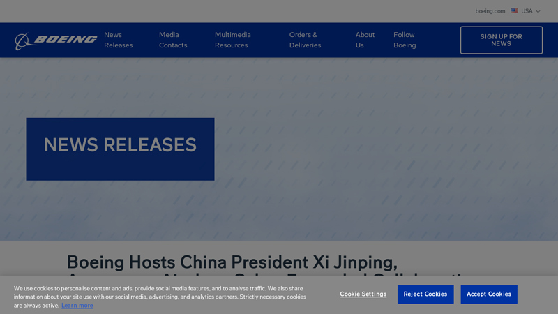 Boeing Hosts China President Xi Jinping, Announces Airplane ...