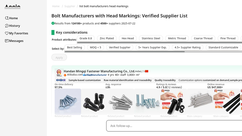 Bolt Manufacturers with Head Markings: Verified Supplier List
