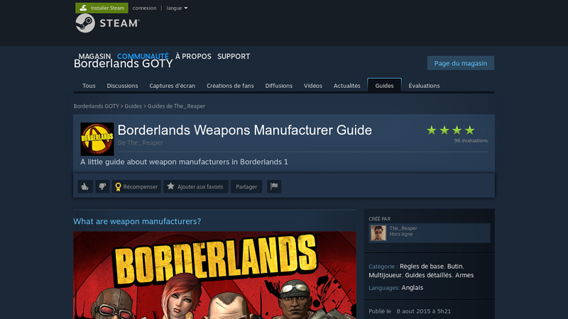 Borderlands Weapons Manufacturer Guide