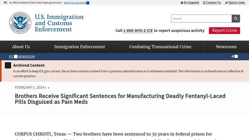 Brothers Receive Significant Sentences for Manufacturing Deadly ...