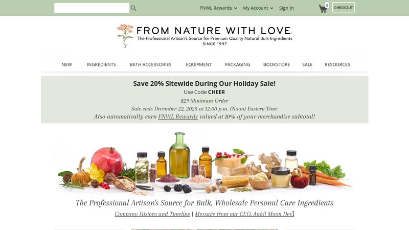 Bulk Organic & Natural Personal Care Ingredient Supplier