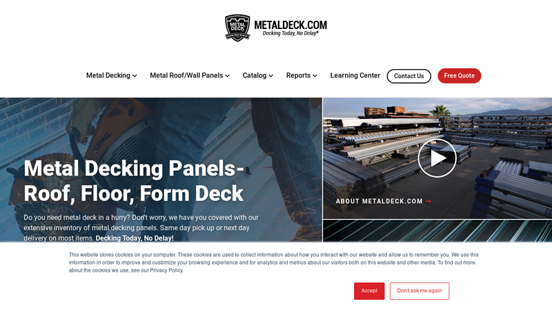 Buy Metal Decking At MetalDeck.com. Same Day Service