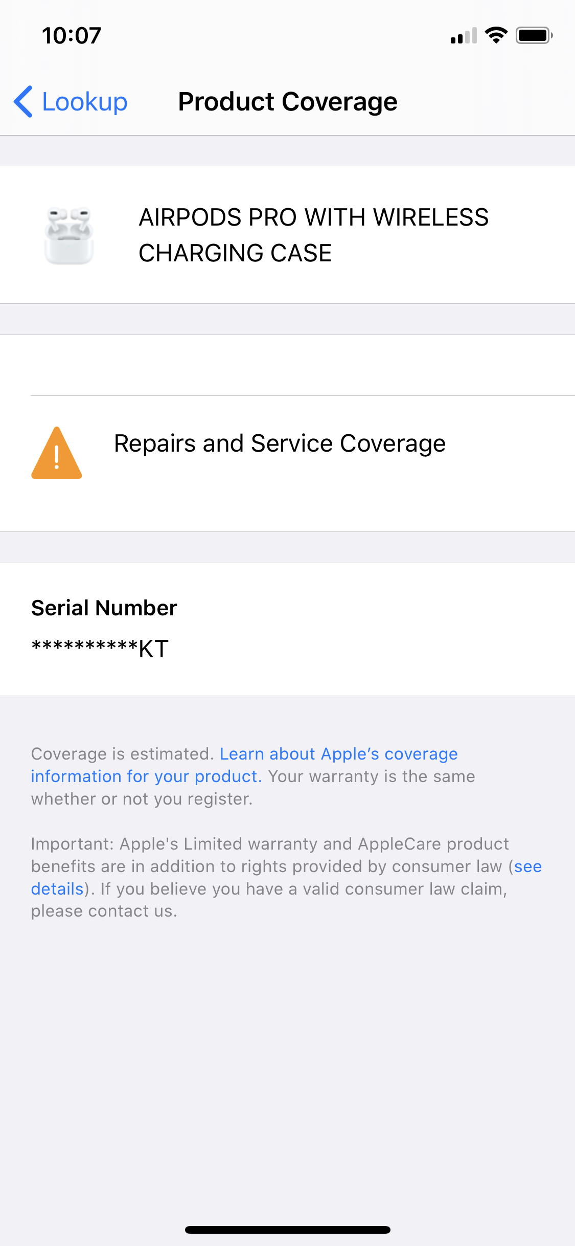 Can't check Apple warranty information on Apple's checkcoverage site
