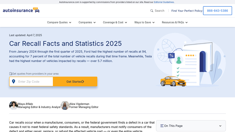 Car Recall Facts and Statistics 2025