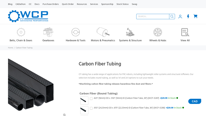 Carbon Fiber Tubing – WestCoast Products