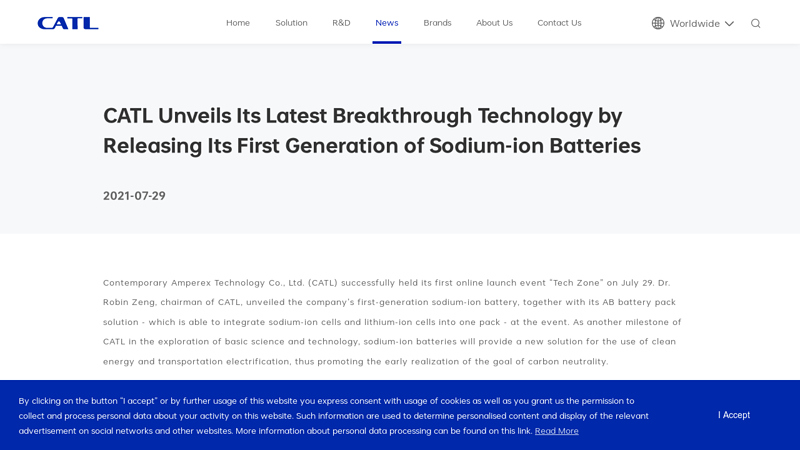 CATL Unveils Its Latest Breakthrough Technology by Releasing Its ...