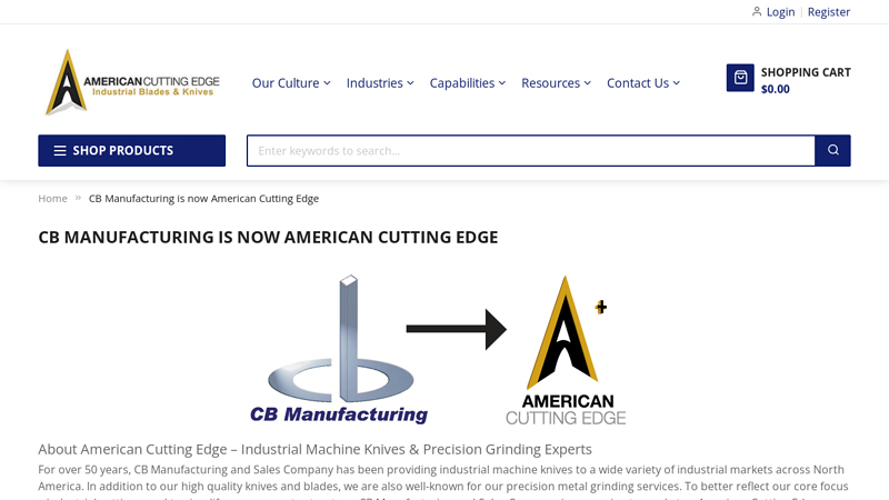 CB Manufacturing is now American Cutting Edge