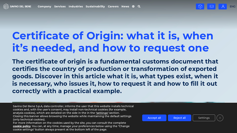 Certificate of origin: what it is and how to request it