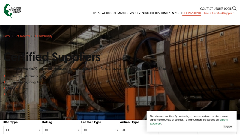 Certified Suppliers