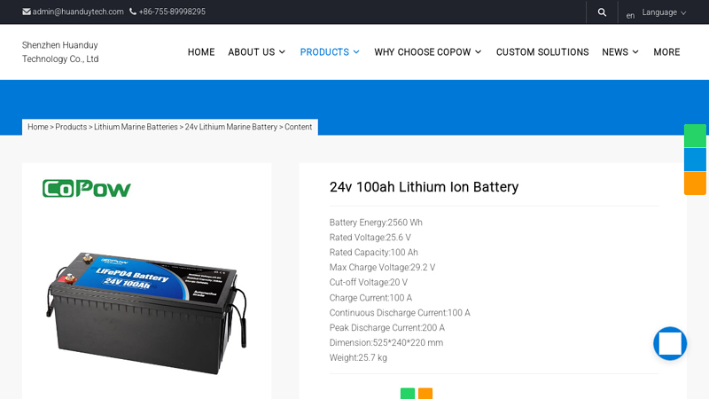 China 24v 100ah Lithium Ion Battery Manufacturers Suppliers Factory